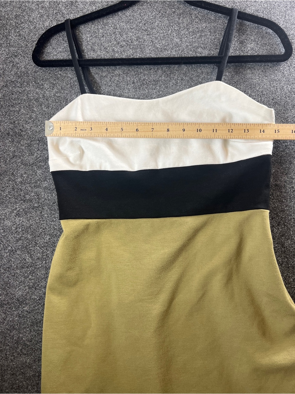 Banana Republic Colorblock Ponte Sheath Dress  Olive Green Black White Size 8 - Picture 5 of 10